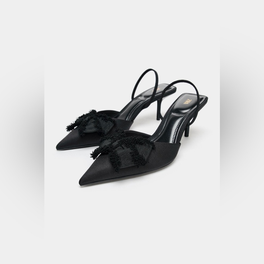 🔥🔥Zara  Black Slingback Heels
